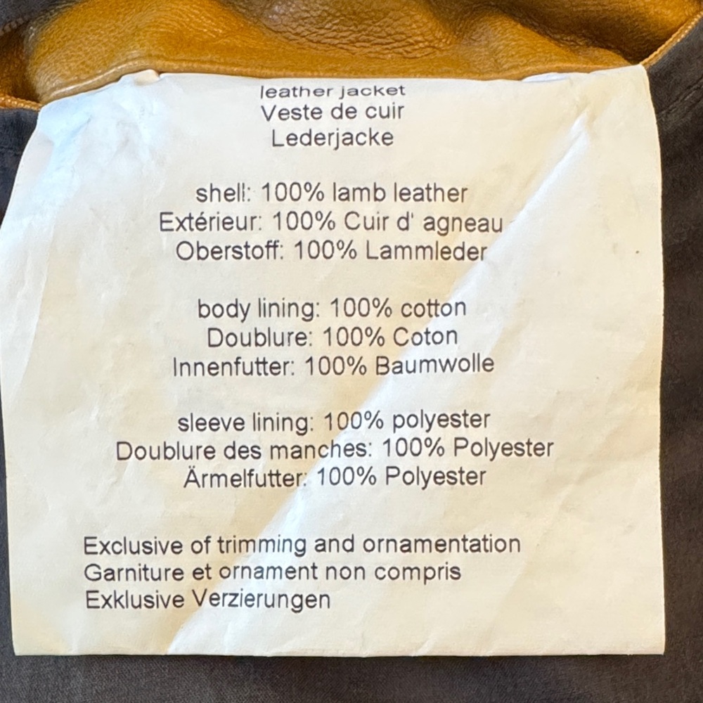 fp Christy sunrise golden tan stars lamb leather Jacket XS regular fit. NWT - Picture 16 of 17